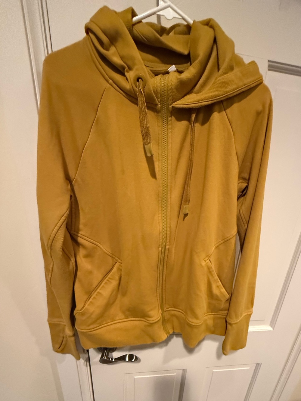 Athleta Truimph Mustard Zip-Up Full Zip Hoodie Sweater Large